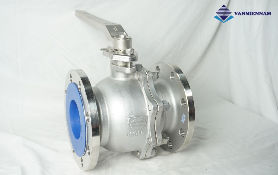 Van bi inox mặt bích tay gạt Wonil DN80