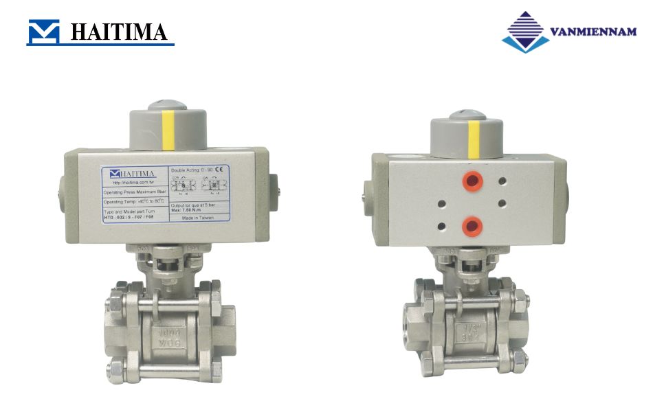 Chi tiết về van bi ren 3PC điều khiển khí nén Haitima DN15