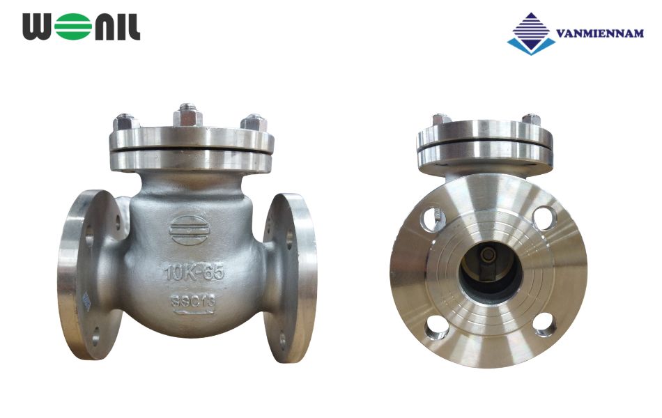 Khám phá van 1 chiều lá lật inox mặt bích Wonil DN65