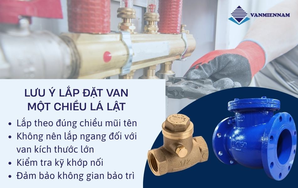 Lưu ý lắp đặt van một chiều lá lật