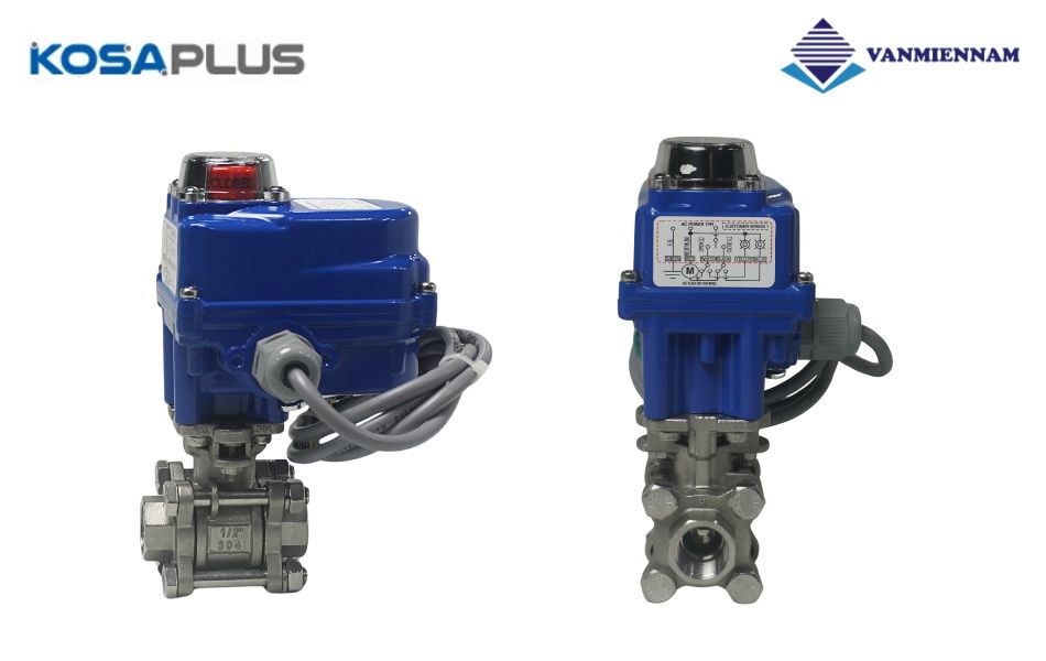 Mô tả về van bi ren 3pc điều khiển điện KosaPlus DN15