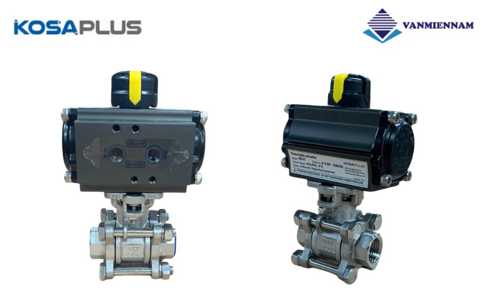 Mô tả van bi ren 3PC điều khiển khí nén KosaPlus DN15