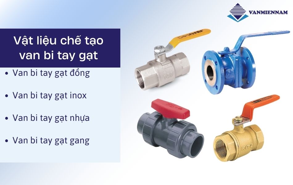 Phân loại van bi tay gạt theo chất liệu