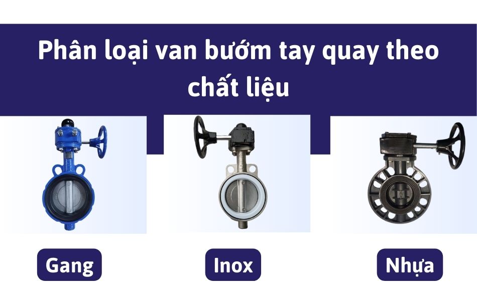 Phân loại van bướm tay quay theo chất liệu