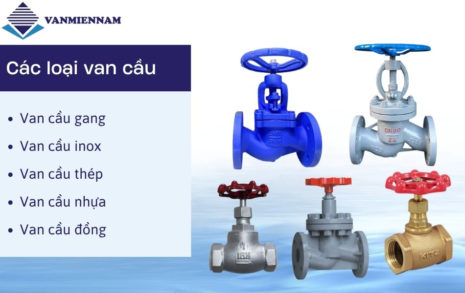Phân loại van cầu theo chất liệu