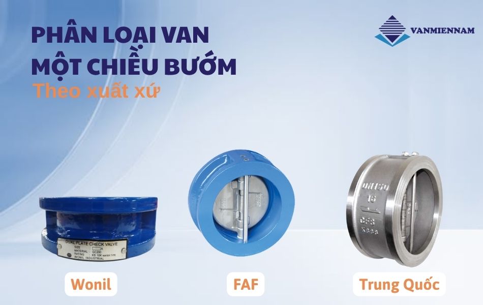 Phân loại van 1 chiều cánh bướm theo xuất xứ