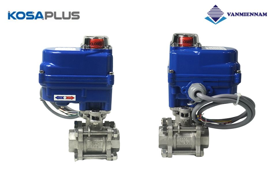 Thông tin chi tiết van bi ren 3pc điều khiển điện KosaPlus DN20