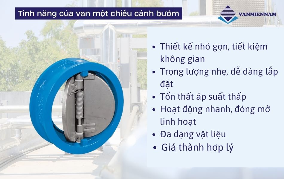 Tính năng nổi bật của van một chiều cánh bướm