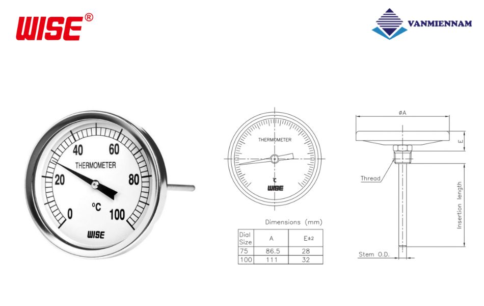 Tổng quan về đồng hồ đo nhiệt độ Wise T114