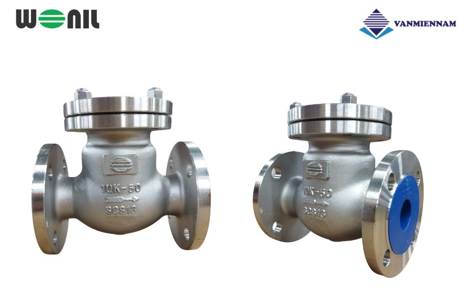 Tổng quan về van 1 chiều lá lật inox mặt bích Wonil DN50