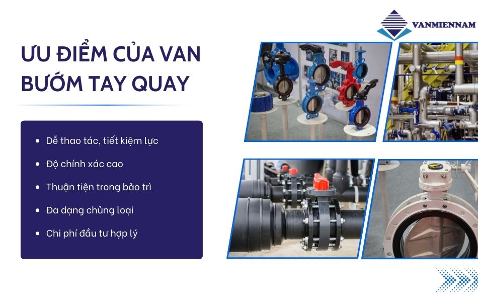 Ưu điểm van bướm tay quay