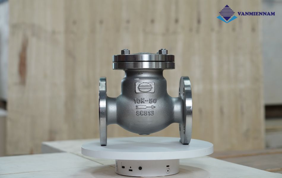 Van 1 chiều lá lật inox mặt bích Wonil DN50