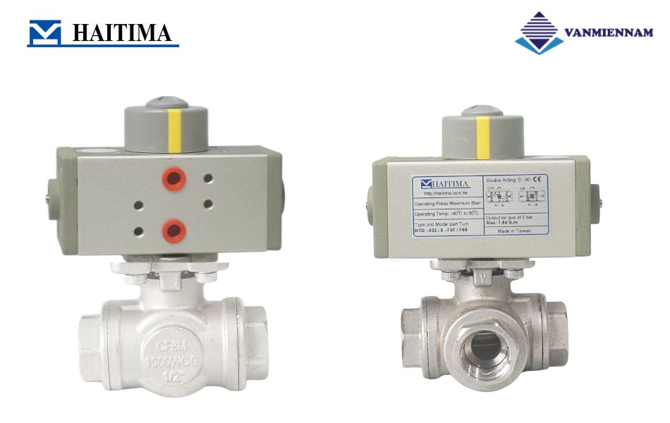Tổng quan về van bi 3 ngã điều khiển khí nén Haitima DN15