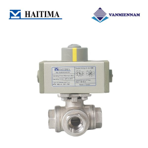 Van bi 3 ngã inox điều khiển khí nén Haitima DN15