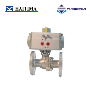 Van bi inox mặt bích điều khiển khí nén Haitima DN15