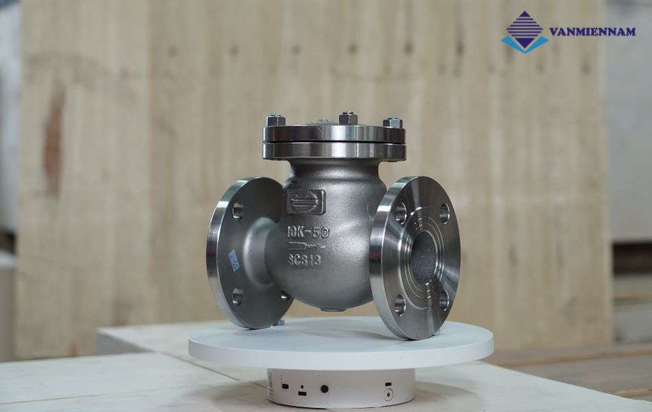 Van 1 chiều lá lật inox mặt bích Wonil DN50