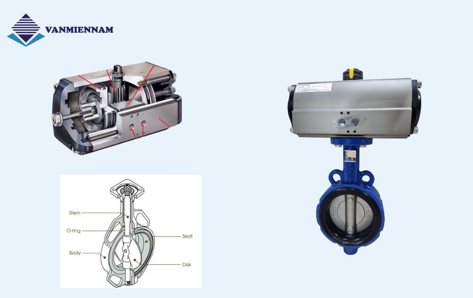Thiết kế van bướm điều khiển khí nén