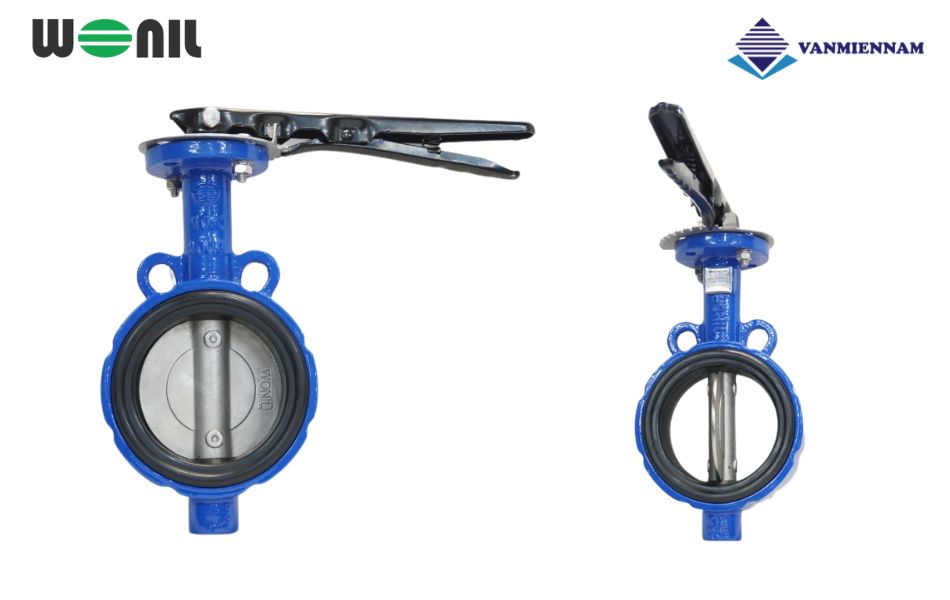 Chi tiết về van bướm tay gạt gang Wonil DN100