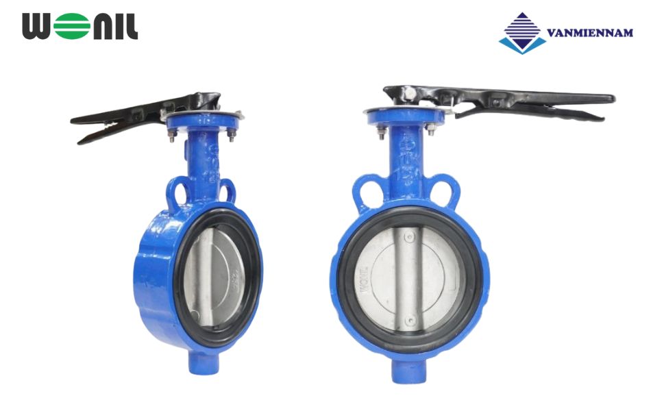 Chi tiết về van bướm tay gạt gang Wonli DN125