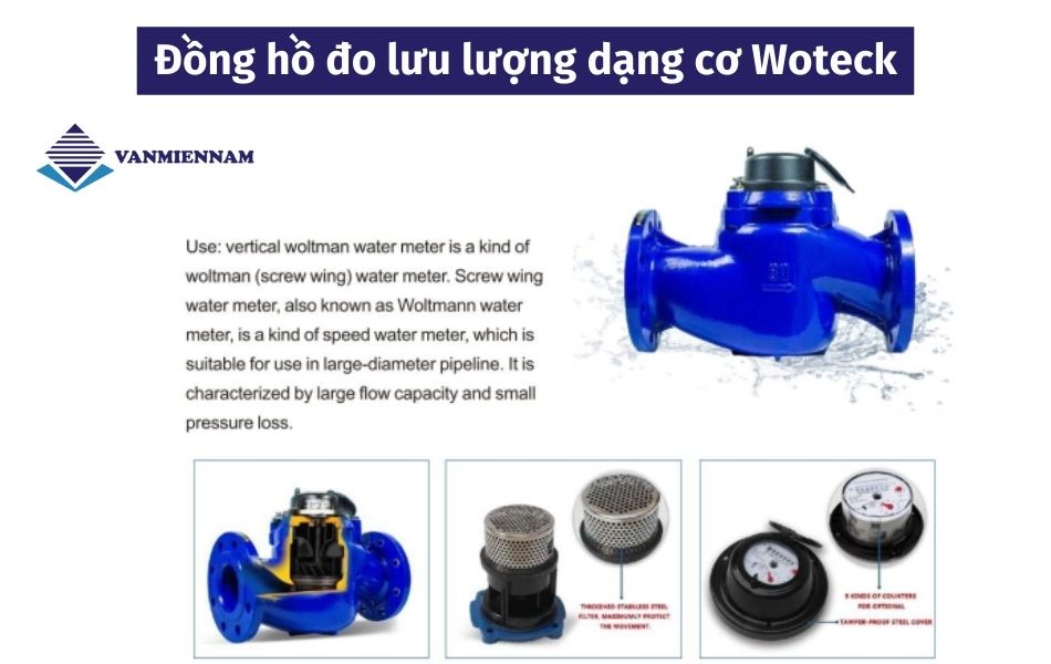 Đồng hồ đo lưu lượng nước dạng cơ Woteck