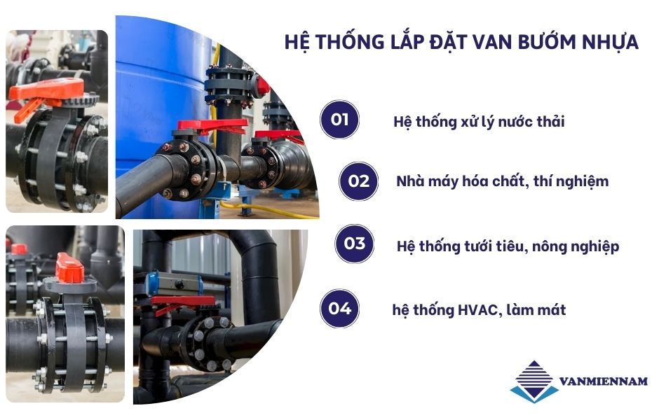 Hệ thống lắp đặt van bướm nhựa hiệu quả