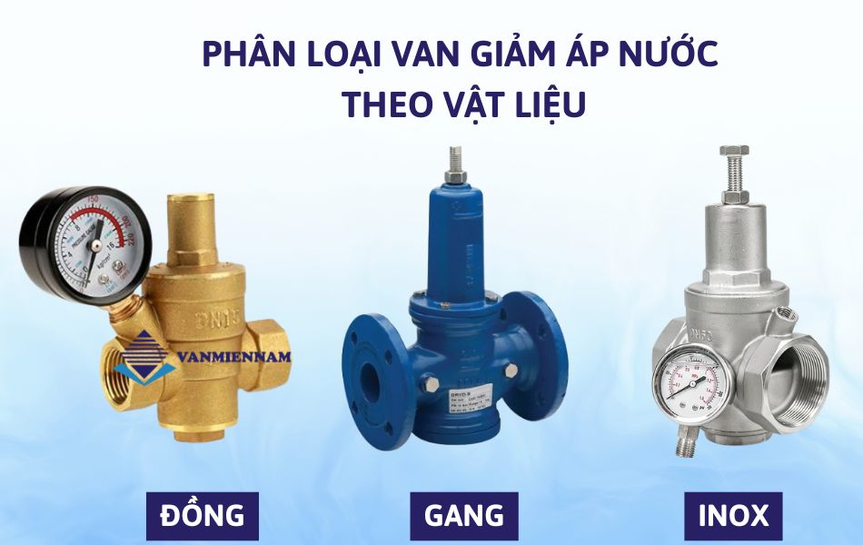 Phân loại van giảm áp nước theo vật liệu
