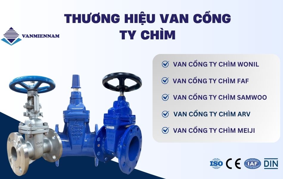 Một số thương hiệu van cổng ty chìm phổ biến