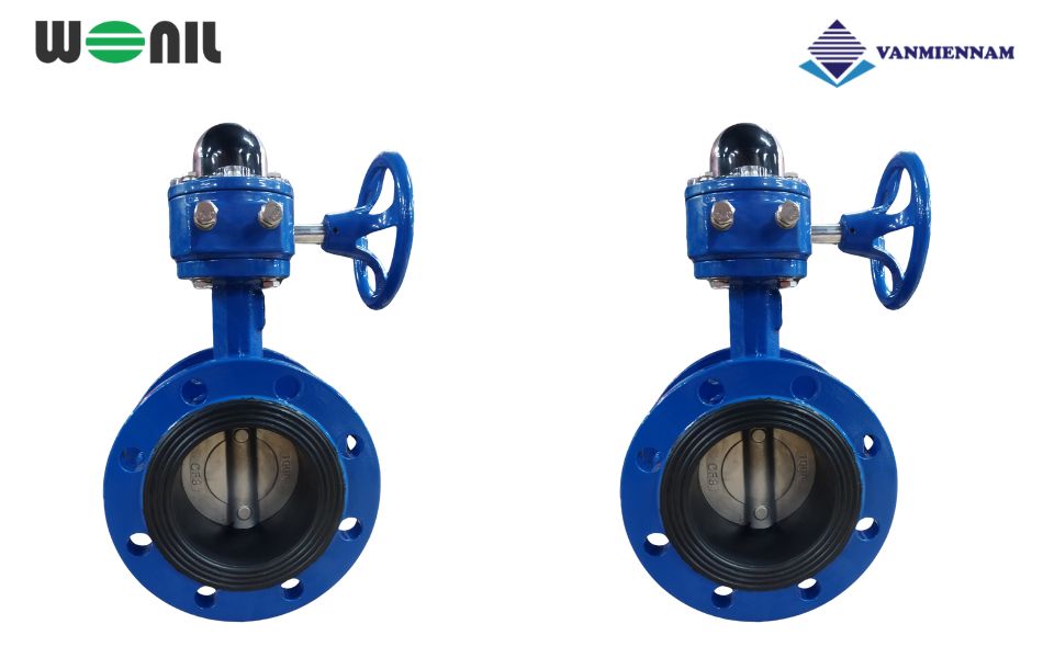 Tìm hiểu van bướm 2 mặt bích tay quay gang Wonil DN100