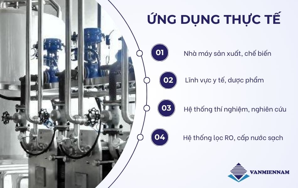 Ứng dụng thực tiễn của van bi vi sinh 