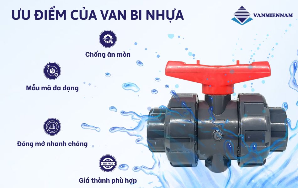 Ưu điểm của van bi nhựa