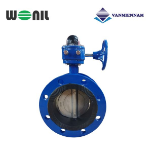 Van bướm 2 mặt bích tay quay gang Wonil DN150