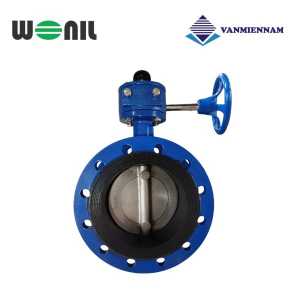 Van bướm 2 mặt bích tay quay gang Wonil DN200