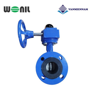 Van bướm 2 mặt bích tay quay gang Wonil DN50