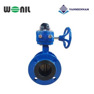 Van bướm 2 mặt bích tay quay gang Wonil DN65