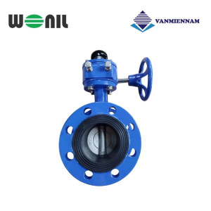 Van bướm 2 mặt bích tay quay gang Wonil DN80