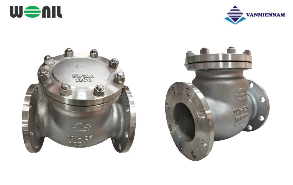 Giới thiệu về van 1 chiều lá lật inox mặt bích Wonil DN125