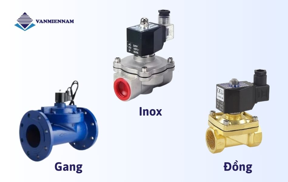 Phân loại van điện từ thường đóng theo chất liệu