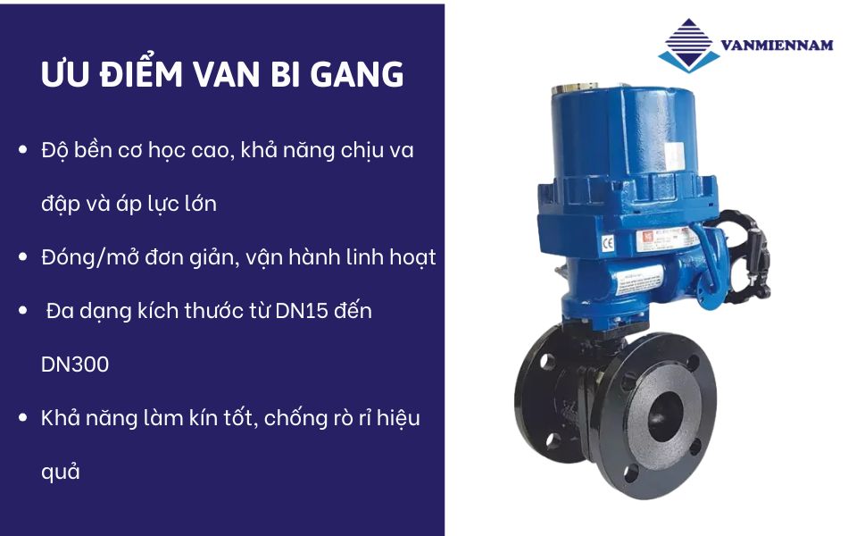 Tại sao van bi gang được ưa chuộng trong hệ thống