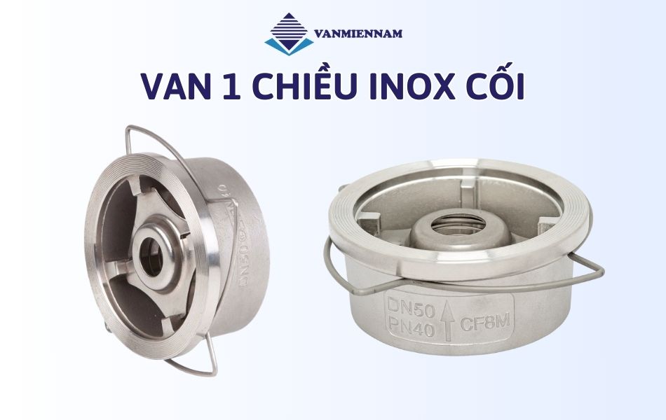 Van 1 chiều inox cối