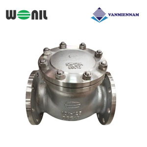 Van 1 chiều lá lật inox mặt bích Wonil DN125