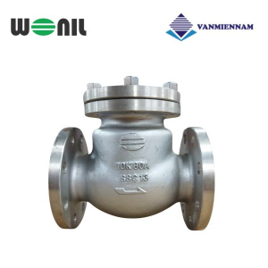 Van 1 chiều lá lật inox mặt bích Wonil DN80