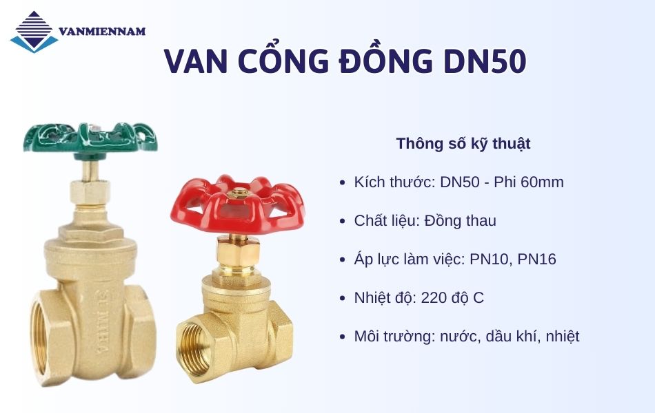 Van cổng đồng DN50