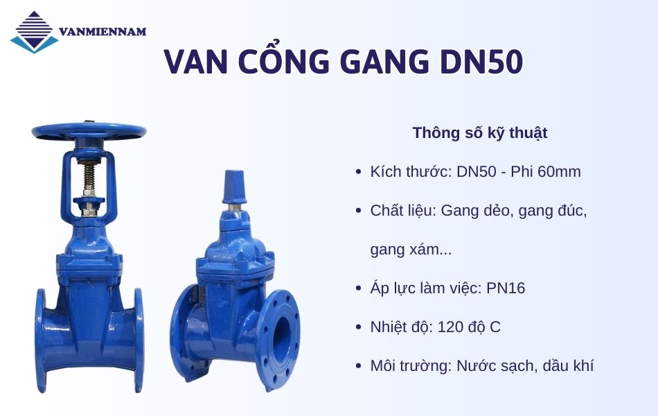 Van cổng gang DN50