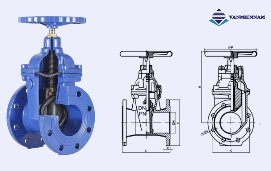 Cấu tạo chi tiết của van cổng ty chìm Wonil 