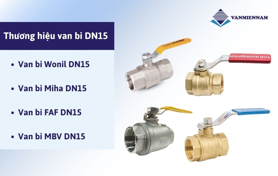 Phân loại van bi DN15 theo thương hiệu