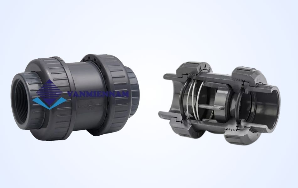 Van 1 chiều nhựa lò xo