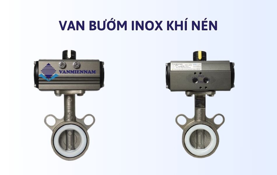 Van bướm inox điều khiển khí nén