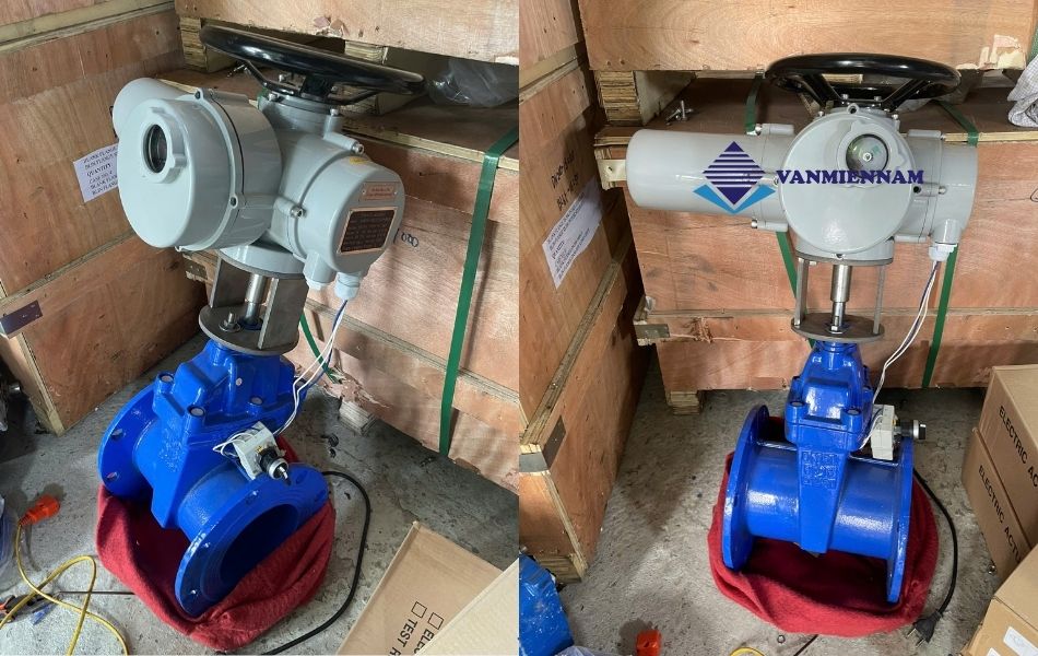 Van cổng gang Wonil điều khiển điện 