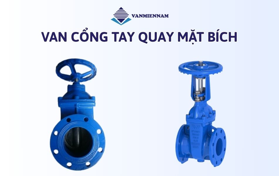 Van cổng tay quay mặt bích 