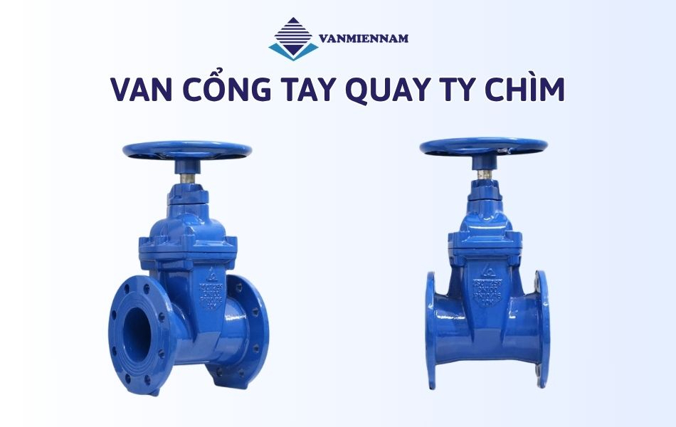 Van cổng tay quay ty chìm 